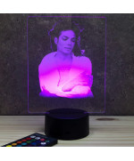 Lampe illusion 3D représentant un portrait de Michael Jackson.