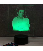 Lampe illusion 3D représentant un portrait de Michael Jackson.