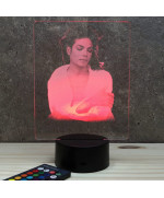 Lampe illusion 3D représentant un portrait de Michael Jackson.