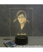 Lampe illusion 3D représentant un portrait de Richard Anthony.