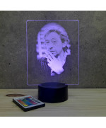 Lampe illusion 3D représentant un portrait de Serge Gainsbourg.
