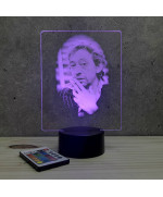 Lampe illusion 3D représentant un portrait de Serge Gainsbourg.