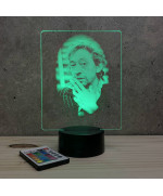 Lampe illusion 3D représentant un portrait de Serge Gainsbourg.