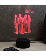 Lampe illusion 3D représentant un portrait de The Beatles.