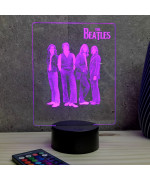 Lampe illusion 3D représentant un portrait de The Beatles.