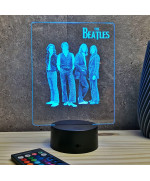 Lampe illusion 3D représentant un portrait de The Beatles.