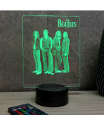 Lampe illusion 3D représentant un portrait de The Beatles.