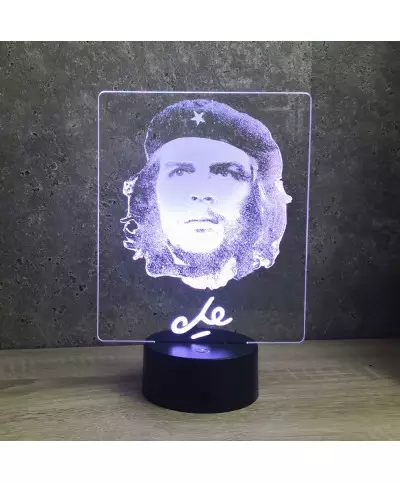 Lampe illusion 3D représentant un portrait du Che Guevara.