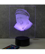 Lampe illusion 3D représentant un portrait de Bourvil.