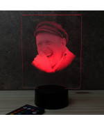 Lampe illusion 3D représentant un portrait de Bourvil.