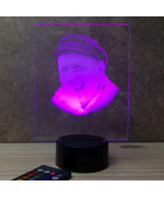 Lampe illusion 3D représentant un portrait de Bourvil.