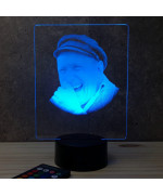 Lampe illusion 3D représentant un portrait de Bourvil.