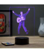 Lampe illusion 3D représentant un portrait de Elvis Presley et sa guitare.
