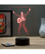 Lampe illusion 3D représentant un portrait de Elvis Presley et sa guitare.