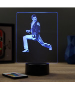 Lampe illusion 3D représentant un portrait de Freddie Mercury.