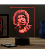 Lampe illusion 3D représentant un portrait de Jimi Hendrix.
