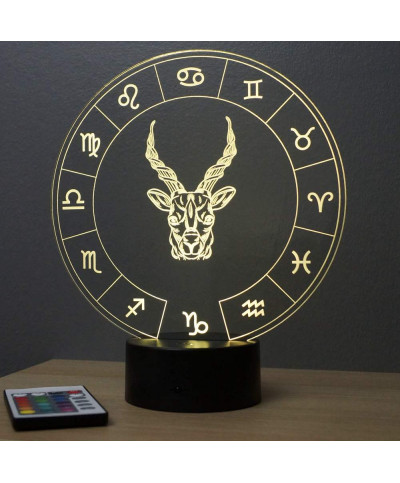 Lampe illusion 3D représentant le signe du zodiaque Capricorne.