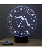 Lampe illusion 3D représentant le signe du zodiaque Sagittaire.