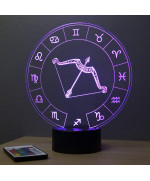Lampe illusion 3D représentant le signe du zodiaque Sagittaire.