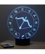 Lampe illusion 3D représentant le signe du zodiaque Sagittaire.