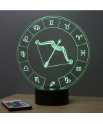 Lampe illusion 3D représentant le signe du zodiaque Sagittaire.