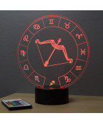 Lampe illusion 3D représentant le signe du zodiaque Sagittaire.