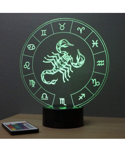 Lampe illusion 3D représentant le signe du zodiaque Scorpion.