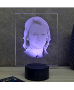Lampe illusion 3D représentant un portrait de Claude Francois.