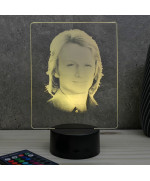Lampe illusion 3D représentant un portrait de Claude Francois.