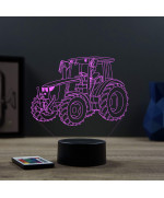Lampe illusion 3D en verre acrylique gravée au laser représentant un tracteur John Deere.