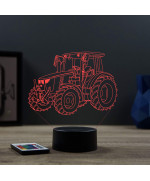 Lampe illusion 3D en verre acrylique gravée au laser représentant un tracteur John Deere.