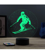 Lampe illusion 3D Sport Skieur Ski Freeride