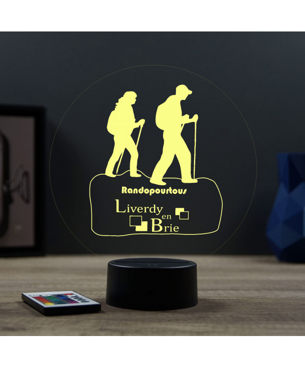 Lampe illusion 3D sur mesure, réalisée à partir d'une photo fournie par le client.