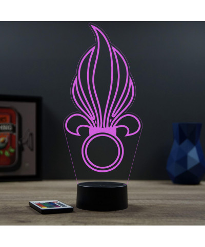 Lampe illusion 3D en verre acrylique gravée au laser représentant l'emblème de la légion étrangère .