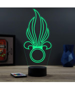 Lampe illusion 3D en verre acrylique gravée au laser représentant l'emblème de la légion étrangère .