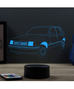 Lampe illusion 3D en verre acrylique gravée au laser représentant une voiture Opel Corsa A.