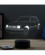 Lampe illusion 3D en verre acrylique gravée au laser représentant une voiture Opel Corsa A.