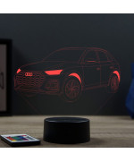 Lampe illusion 3D en verre acrylique gravée au laser représentant une voiture Audi Q5.