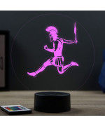 Lampe illusion 3D en verre acrylique gravée au laser représentant un  spartiate.