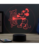 Lampe illusion 3D représentant Mickey Steamboat Willie.
