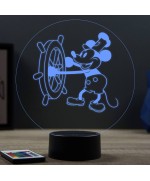 Lampe illusion 3D représentant Mickey Steamboat Willie.