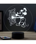 Lampe illusion 3D représentant Mickey Steamboat Willie.
