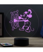 Lampe illusion 3D représentant Mickey Steamboat Willie.