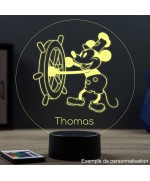 Lampe illusion 3D représentant Mickey Steamboat Willie.