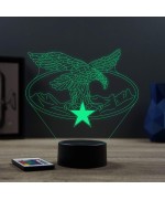 Lampe illusion 3D en verre acrylique gravée au laser représentant le brevet de chasseur alpin.
