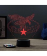 Lampe illusion 3D en verre acrylique gravée au laser représentant le brevet de chasseur alpin.