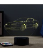 Lampe illusion 3D en verre acrylique gravée au laser représentant une voiture Alpine Renault A610 Turbo.