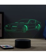 Lampe illusion 3D en verre acrylique gravée au laser représentant une voiture Alpine Renault A610 Turbo.