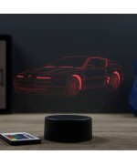 Lampe illusion 3D en verre acrylique gravée au laser représentant une voiture Alpine Renault A610 Turbo.