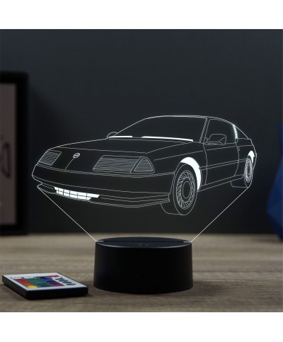 Lampe illusion 3D en verre acrylique gravée au laser représentant une voiture Alpine Renault GTA.